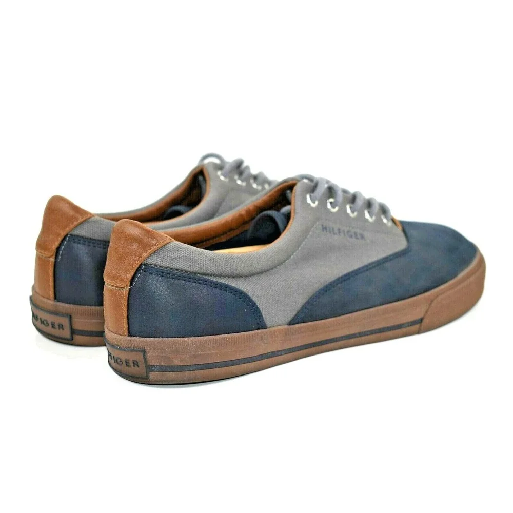 Tommy Hilfiger Phelip Men's Size 10 Brown Blue Gray Canvas‎ Sneakers Shoes